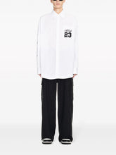 logo embroidered cotton shirt